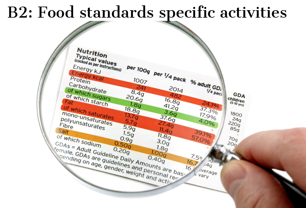 B2 Food Standards Specific Activities